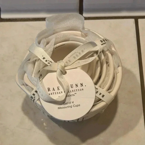 Rae Dunn Artisans Collection Handcrafted Ceramic Nesting Measuring Cups NWTS - Picture 2 of 9